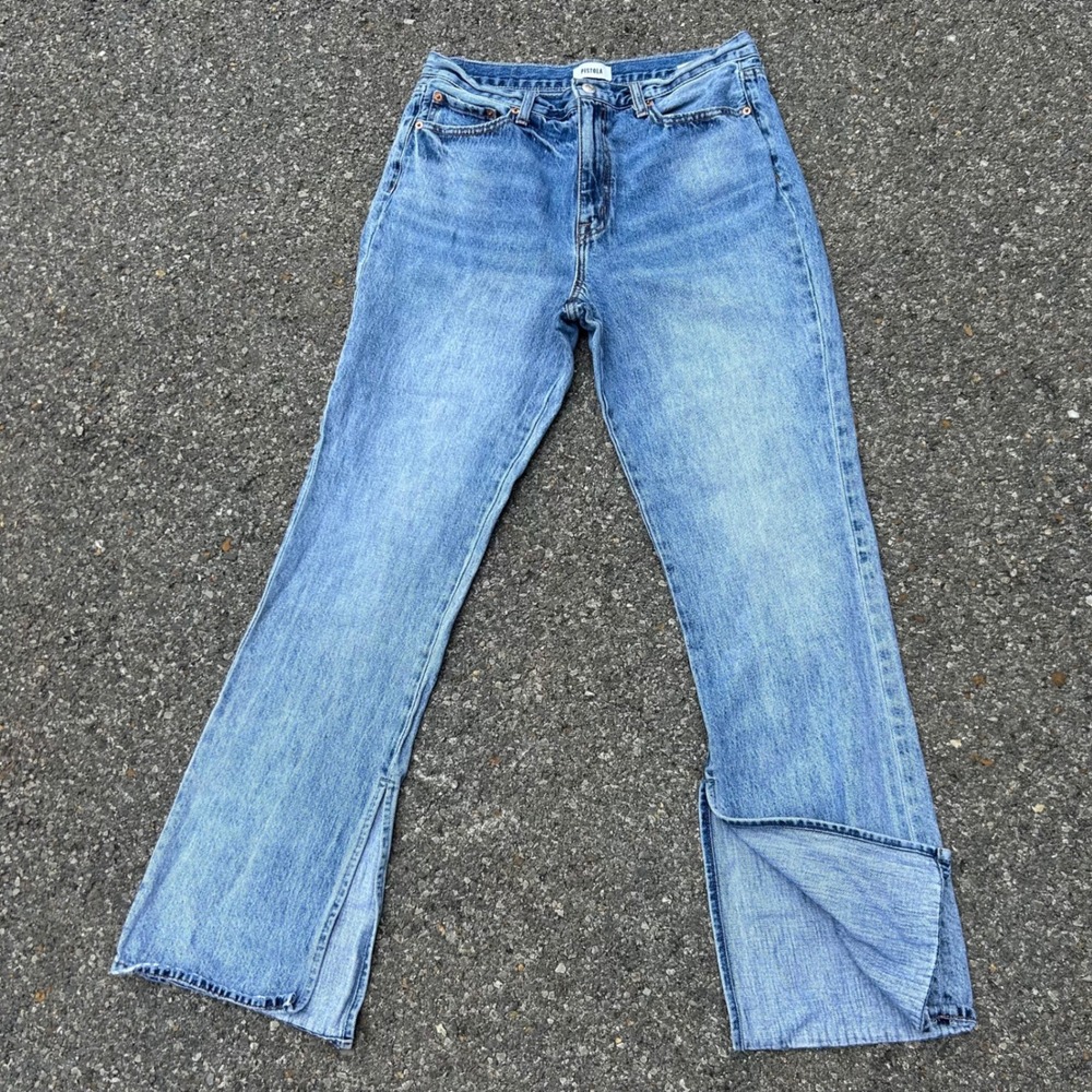 Pistola Jeans Women's High Rise Split Hem Bootcut Light Wash Denim Size 30